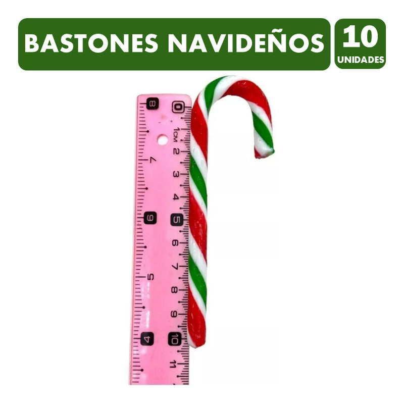 Bastones Navideños Para Colgar En Navidad (caja De 10u)