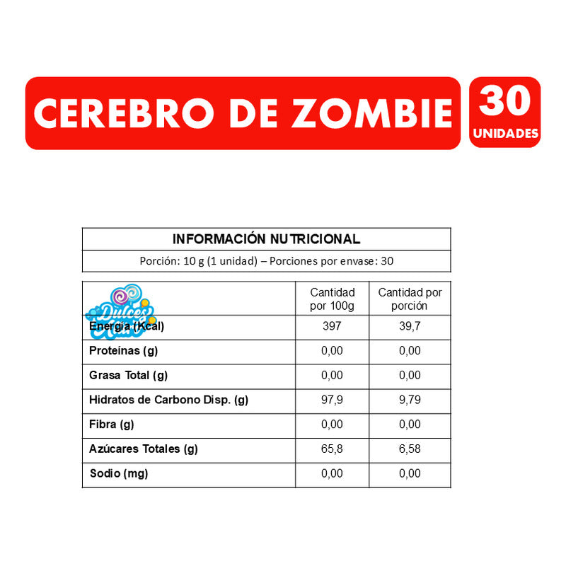 Dulces Para Halloween En Forma De Cerebro (caja Con 30un)