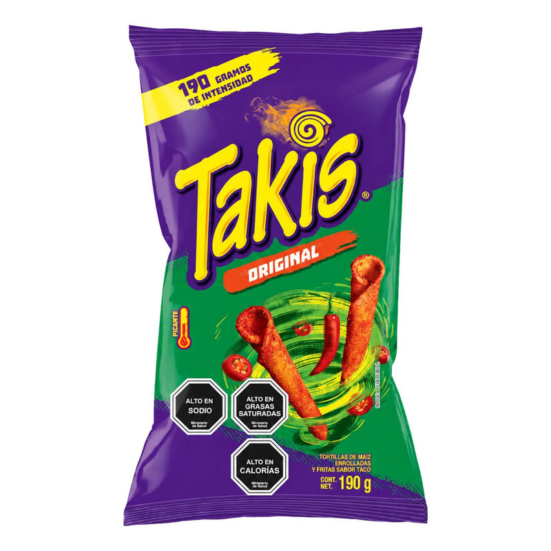 Takis Original Snack Picante Sabor Taco Formato De 190g