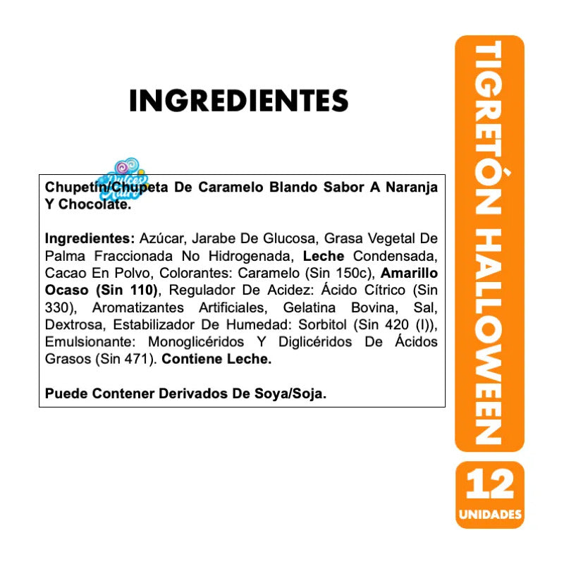 Dulces Para Halloween - Tigretón Sabor Naranja Y Chocolate
