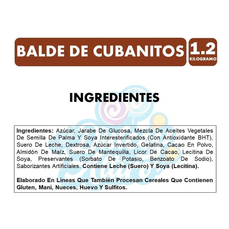 Balde De Cubanitos Fruna - Malvaviscos Bañados En Chocolate