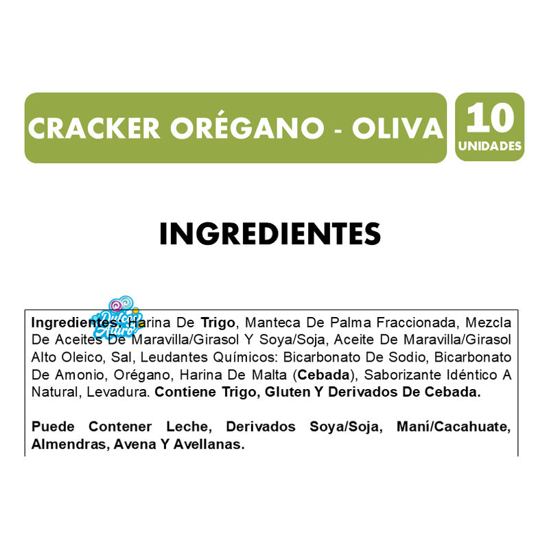 Galletas Cracker - Sabor Orégano Oliva (pack De 10 Unidades)