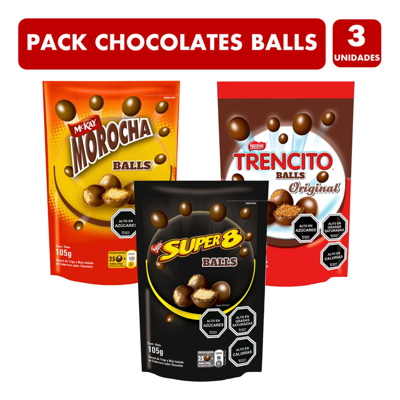 Chocolates Balls Variedades Nestlé - Pack De 3 Unidades