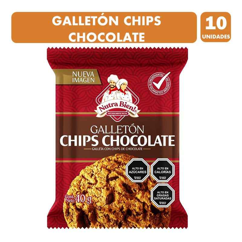 Galletón De Colación Chip Chocolate -nutrabien(pack Con 10u)