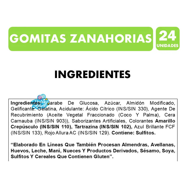 Especial Pascua - Gomitas En Forma De Zanahorias (bolsa 24u)