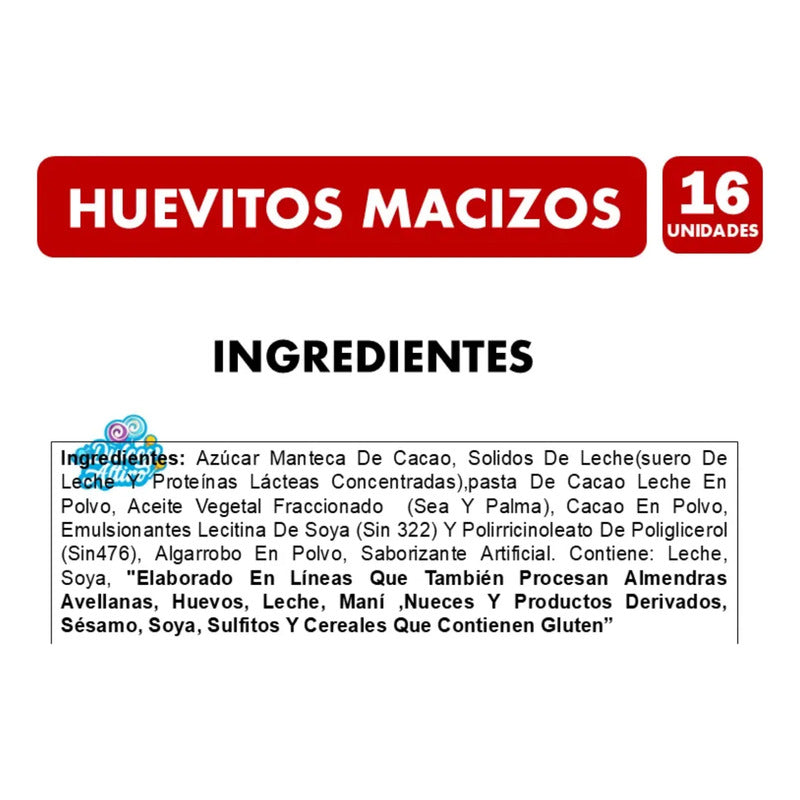 Bandeja De Huevitos Chocolate Macizos Costa (bandeja 16 U)