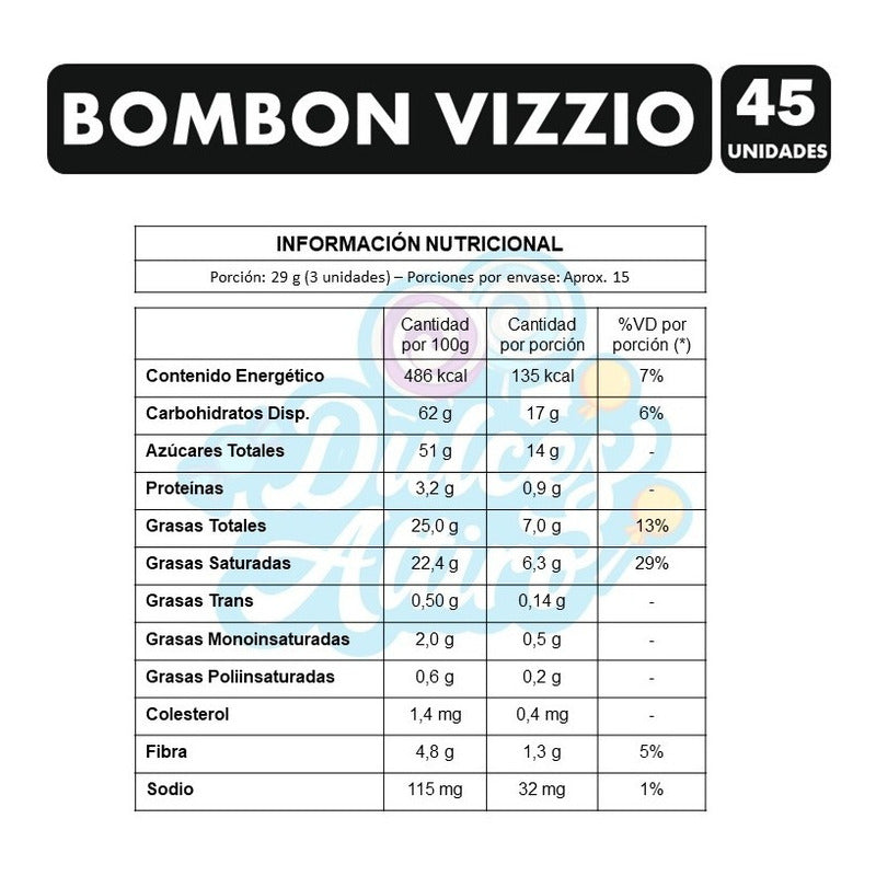 Vizzio En Bombones - Chocolates (caja Con 45 Unidades)