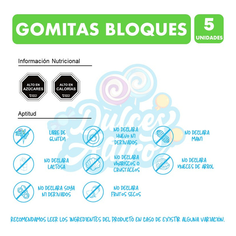 Bloques- Gomitas 4d Sabores Frutales (pack Con 5 Unidades)