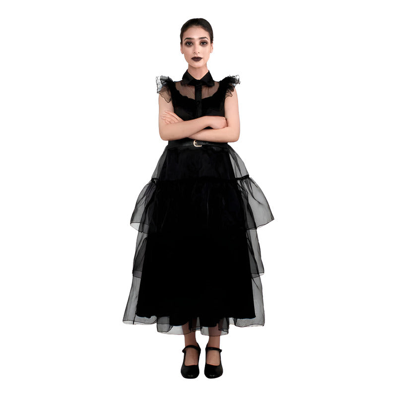 Disfraz Vestido Gótica Mujer Especial Fiestas De Disfraces Negro M