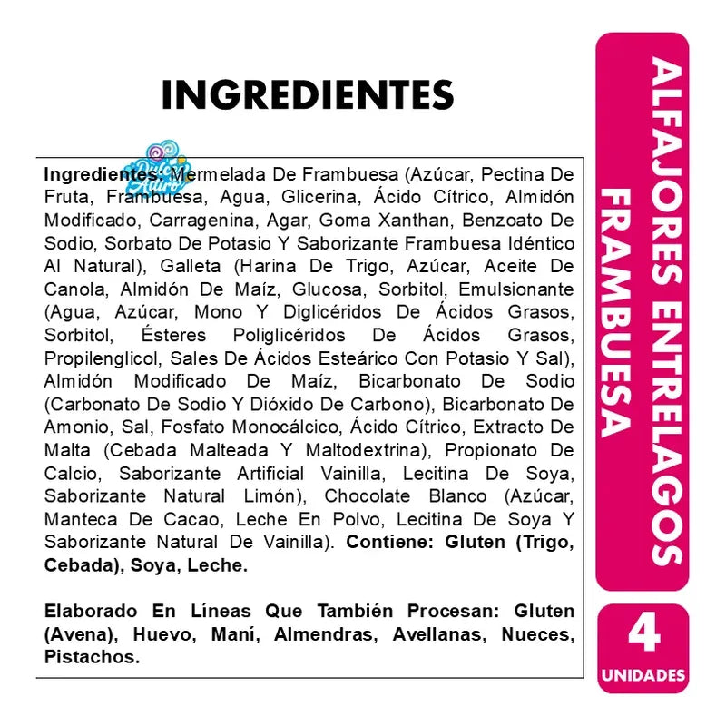 Alfajor Entrelagos Frambuesa Y Chocolate Blanco 32% (4 Uni)