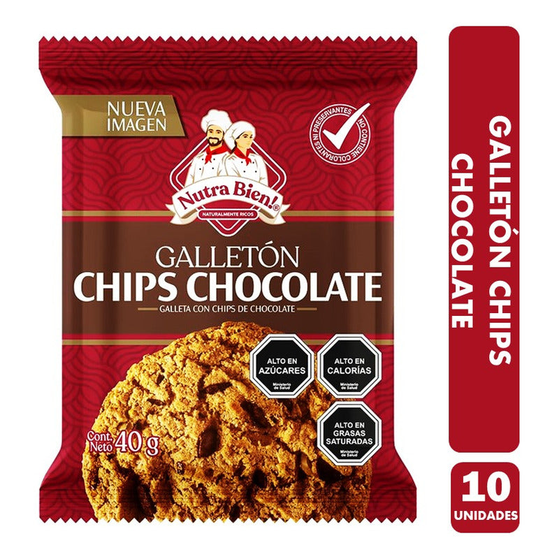 Pack De Galletón Chips Chocolate Nutra Bien (pack De 10 Un)