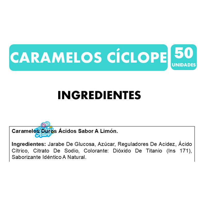 Dulces Ciclope Sabor Limón Acido -halloween (bolsa Con 50un)