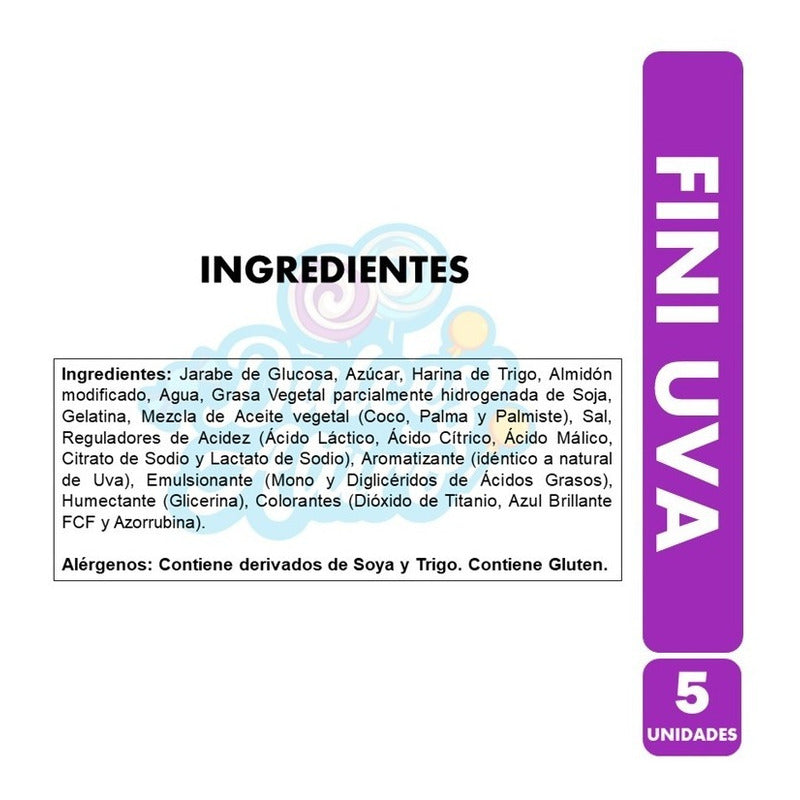 Pack De Gomitas Fini Tubos Uva  80g (pack 5 Unidades)