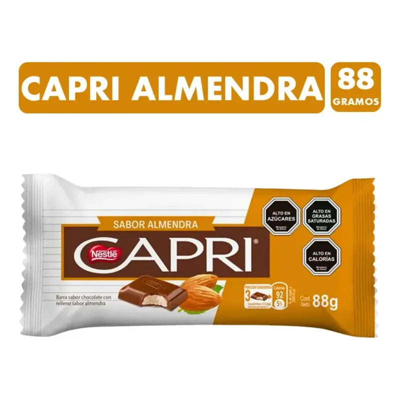 Chocolate Capri Sabor Almendra De Nestlé  (barra De 88 Gr)