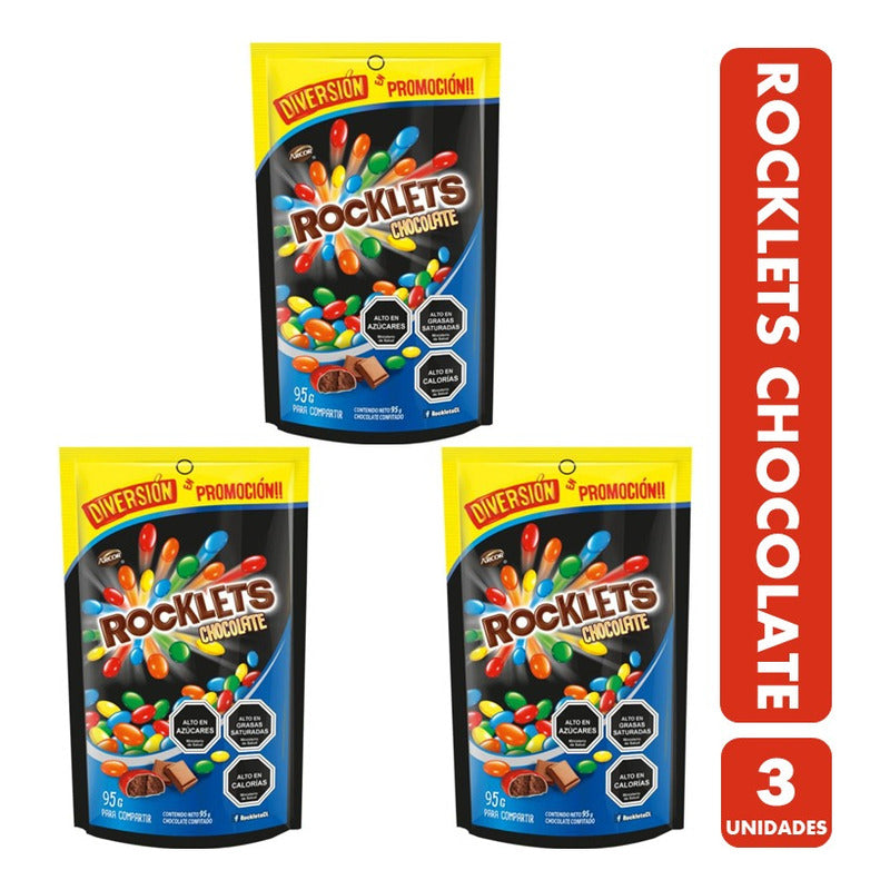 Rocklets En Bolsa - Chocolate Confitado Arcor (pack Con 3un)
