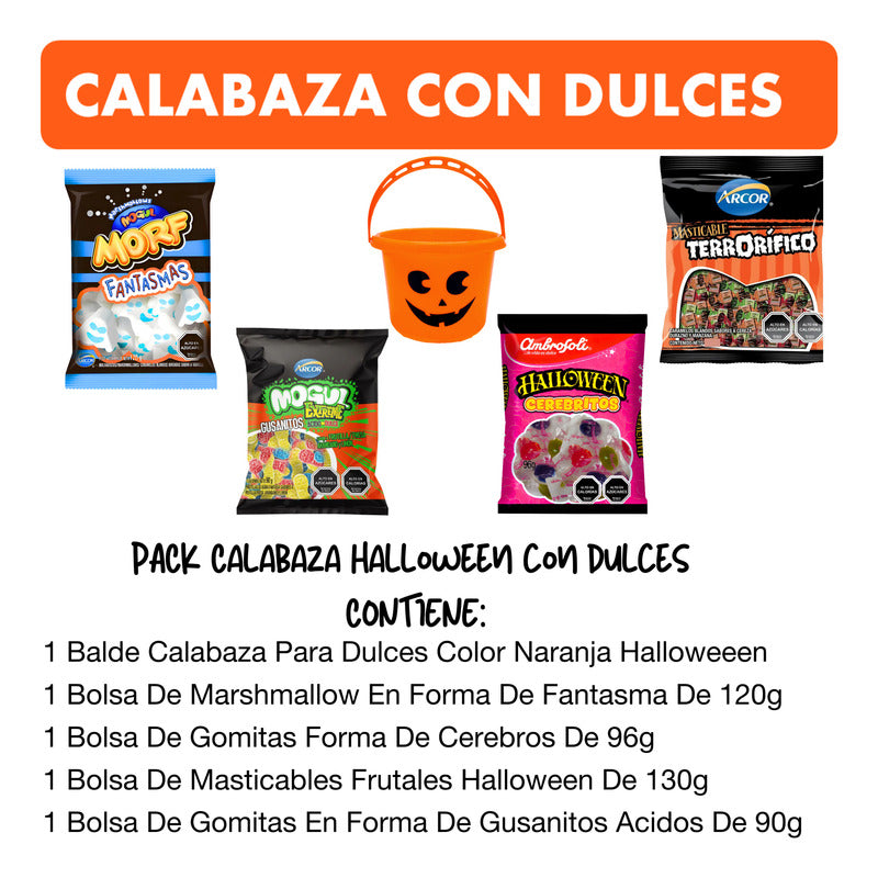 Pack Calabaza Mas Dulces Halloween Especial Para Regalo