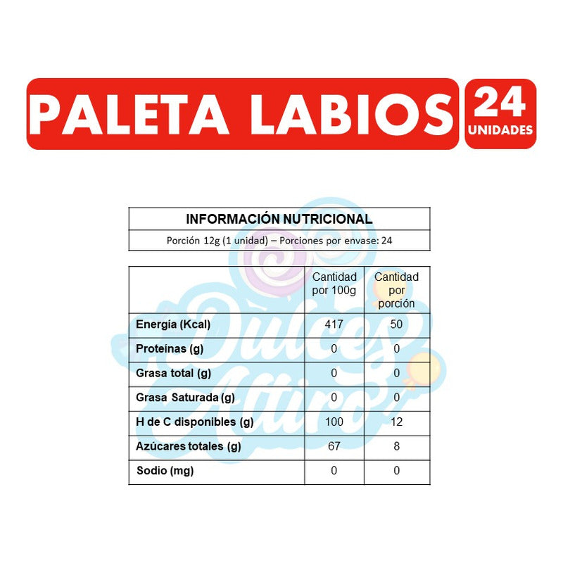 Paletas En Forma De Labios - Chupete Clásico (bolsa Con 24u)