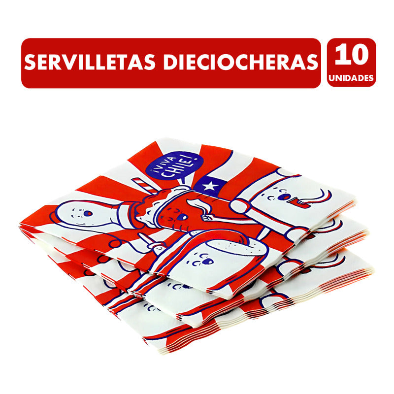 Servilletas Fiestas Patrias Diciocheras Para El 18 (12 Un)