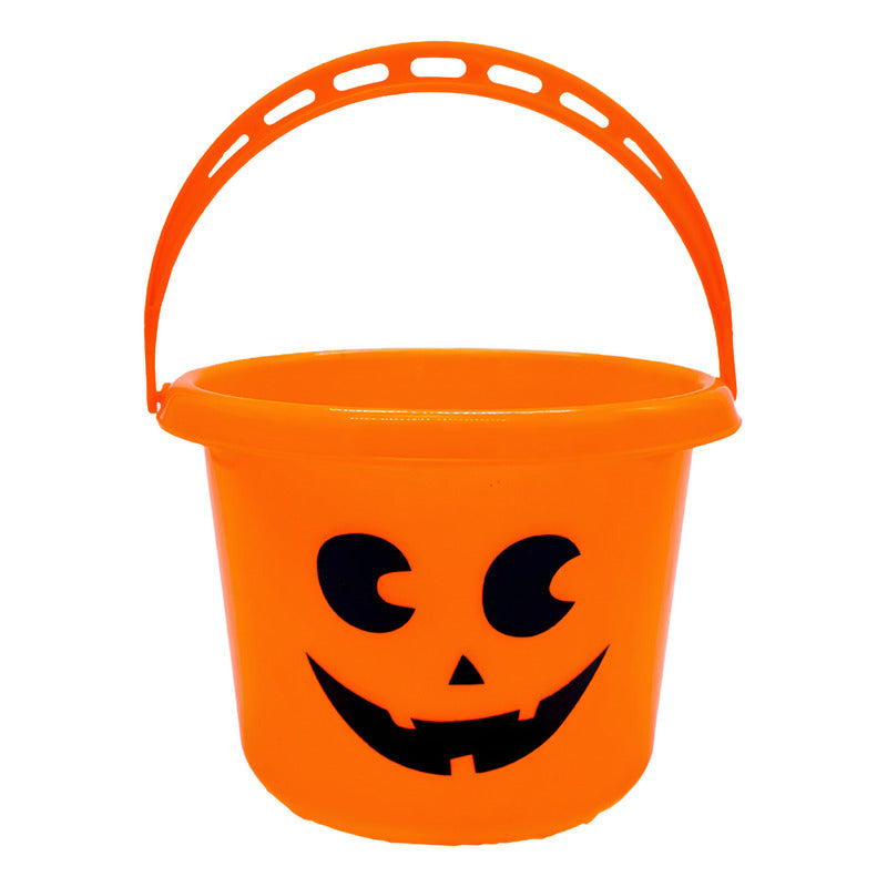 Balde Para Halloween - Calabaza De Plástico Color Naranjo