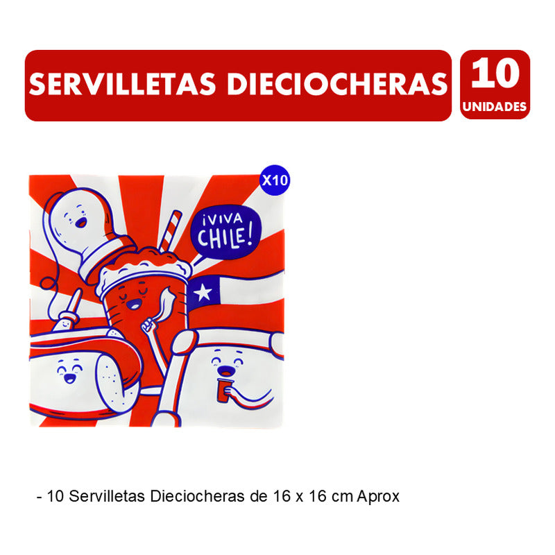 Servilletas Fiestas Patrias Diciocheras Para El 18 (12 Un)