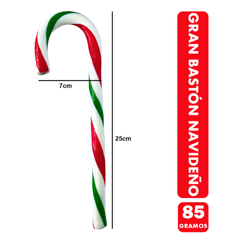 Bastón De Navidad Tamaño Gigante Sabor Frutilla (85 Gramos)