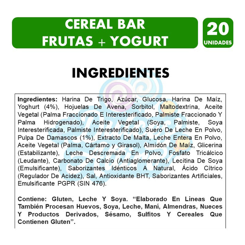 Barra De Cereal Bar Frutas Y Yoghurt (caja Con 20 Unidades)