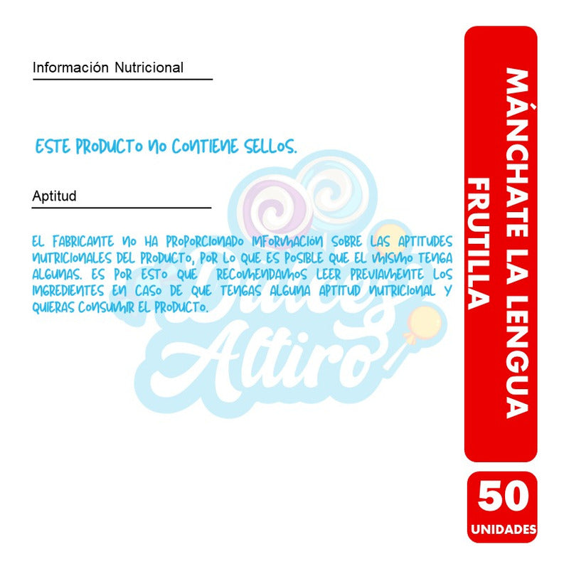 Arcor Mánchate La Lengua Sabor Frutilla(display 50 Unidades)