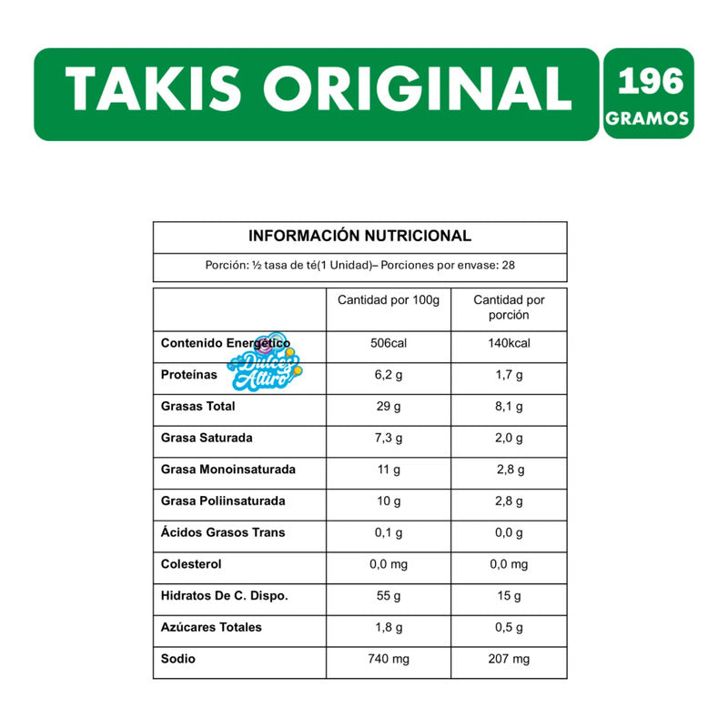 Takis Original Snack Picante Sabor Taco Formato De 190g