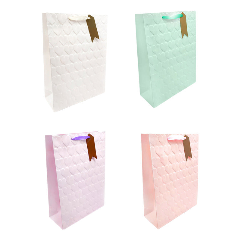 Bolsa De Regalo 32x26cm - Diseño Corazón 3d - Unidad Surtido Surtido Corazón 3d