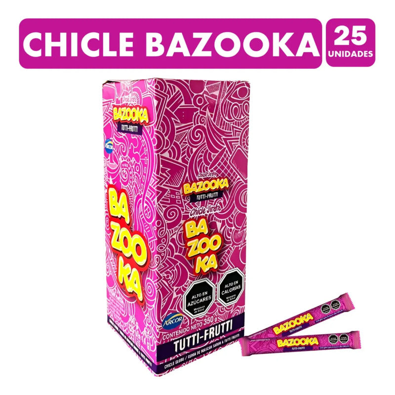 Chicle Bazooka Jirafa Sabor Tutti Frutti ( 25 Unidades)