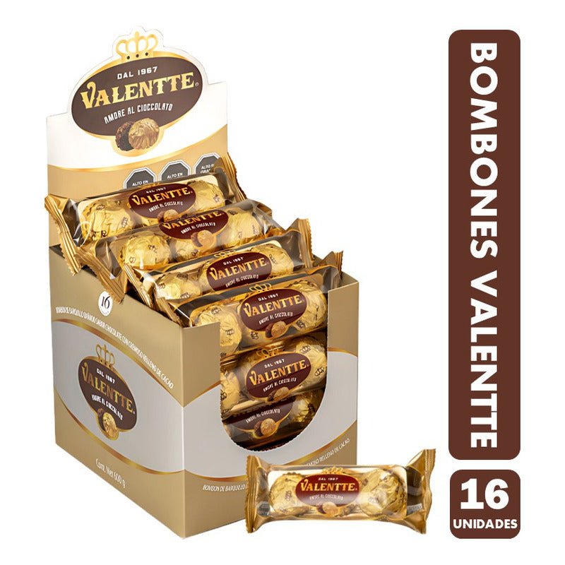 Bombones De Chocolate Valentte Caja 16 Paquetes De 3 Bombon