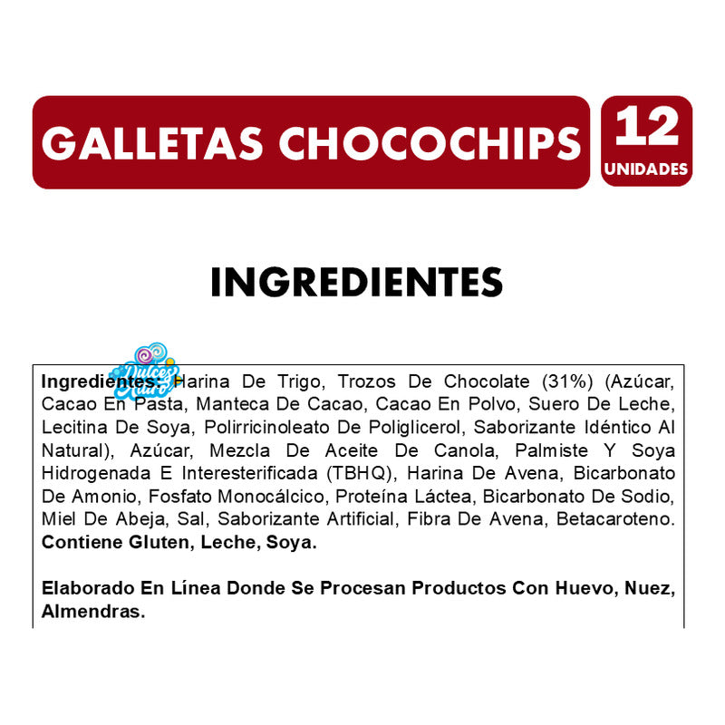 Galletas Choco Chips Con Trozos De Chocolate De Nutra Bien