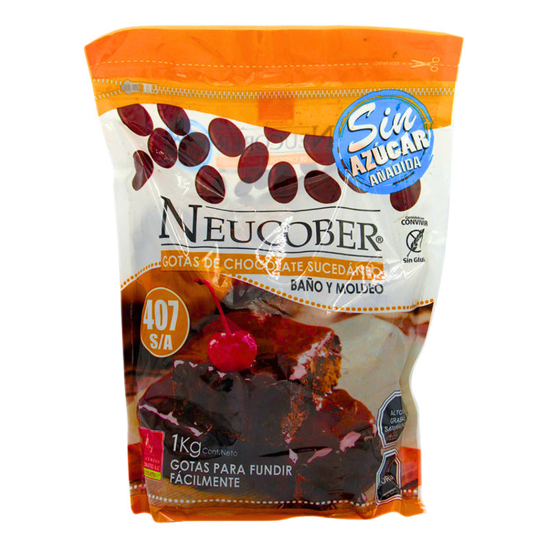 Cobertura De Chocolate Sin Azúcar Libre De Gluten Vegano 1kg