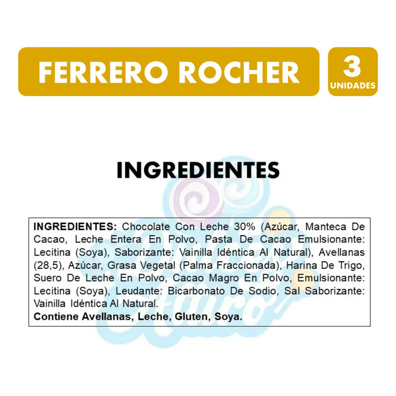 Bombones Ferrero Rocher Relleno De Cacao Y Avellana - 3 Uni