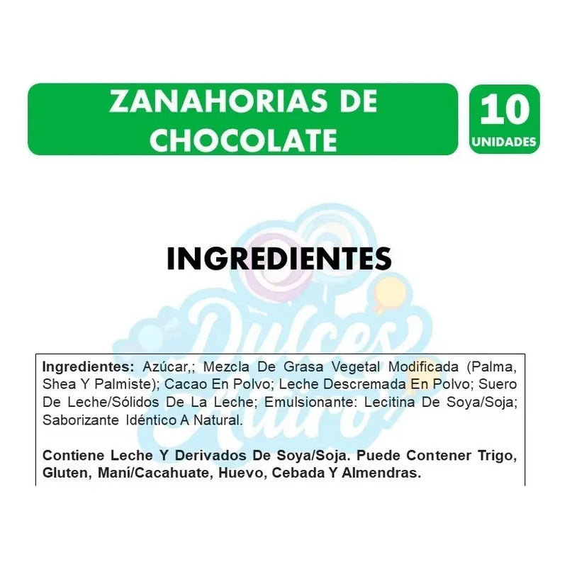 Especial Pascua - Zanahorias Del Conejo (bolsa Con 10 Uni)