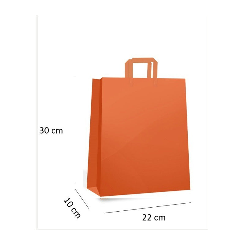 Bolsas De Papel Kraft 22x30x10cm, Con Manilla (50 Unidades)