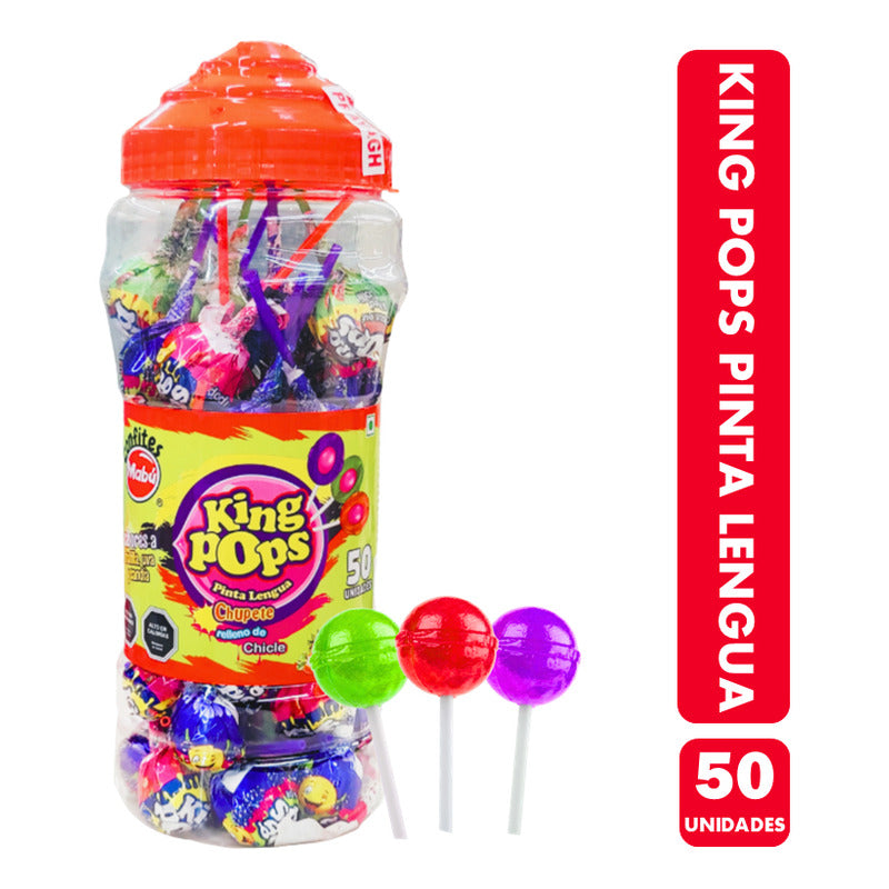 Coyacs King Pops Pinta Lengua De Mabú (pote Con 50 Coyacs)