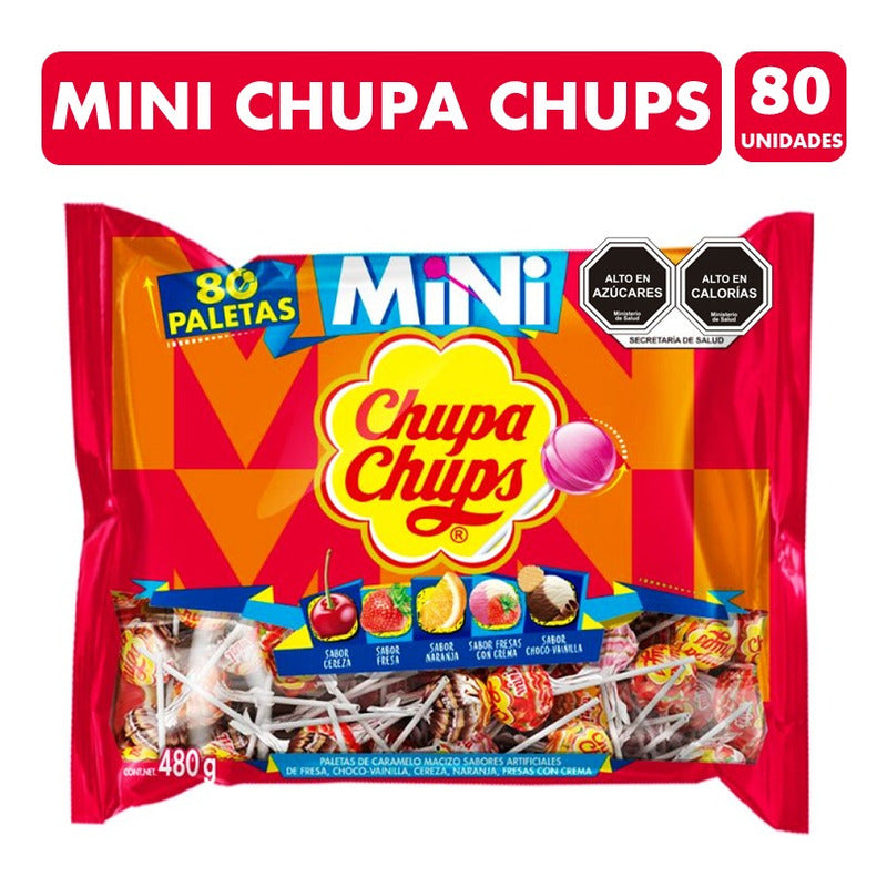 Mini Chupa Chups - Sabores Frutales (bolsa Con 80 Unidades)