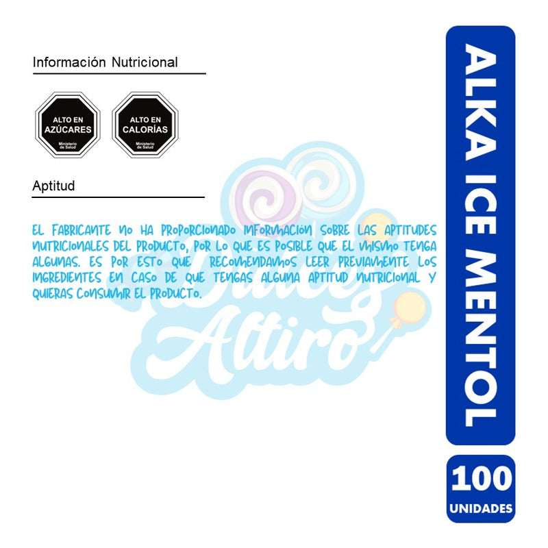 Caramelo Alka Ice Mentol (bolsa Con 100 Unidades)