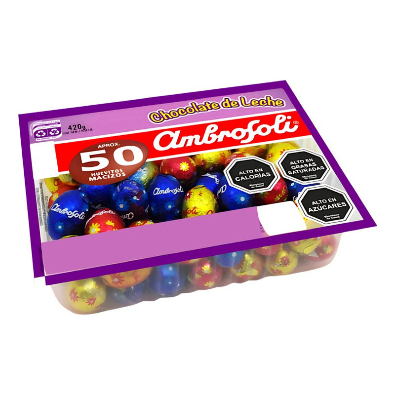 Huevos De Pascua - Bandeja De 50 Huevitos Macizos Ambrosoli