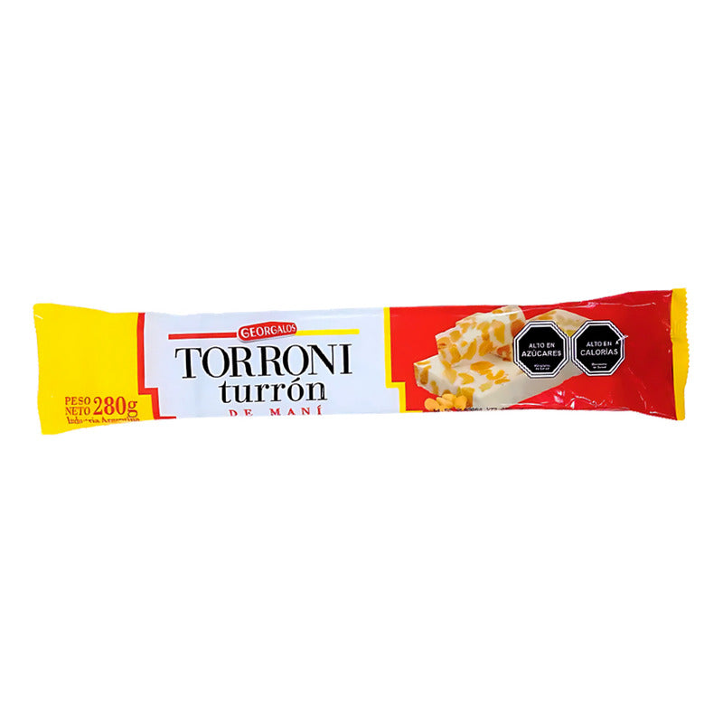 Turrón De Maní Georgalos - Barra Grande De 280 Gramos