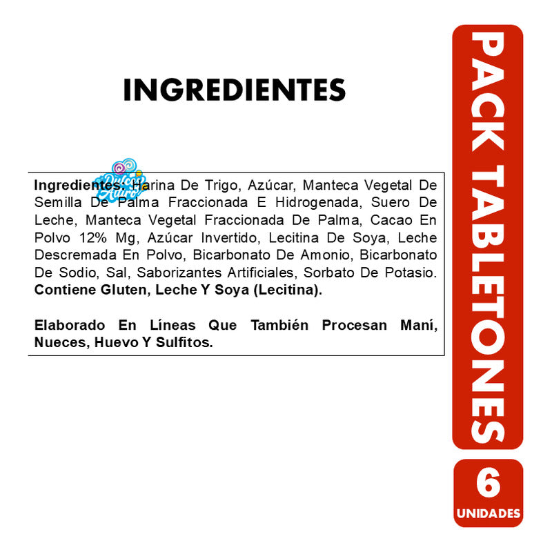 Pack De Tabletones De Fruna - Galletas De Chocolate (6 Uni)