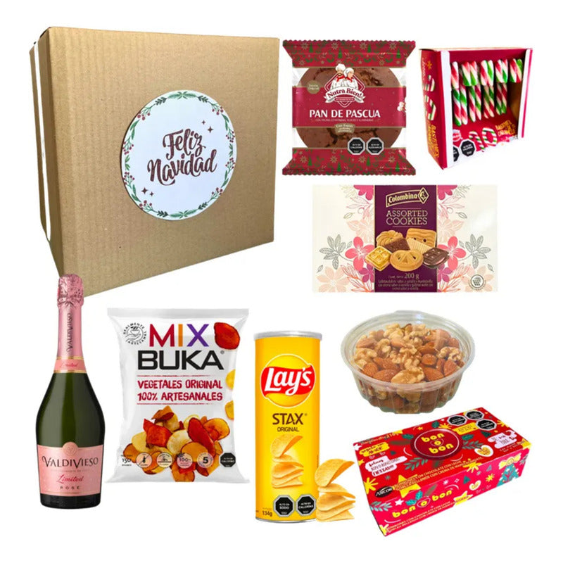 Caja Navideña Para Regalar Empresas - Productos Surtidos