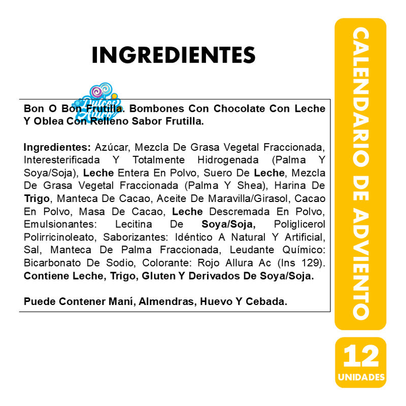 Calendario De Adviento - Bon O Bon Surtidos (caja Con 12 Un)