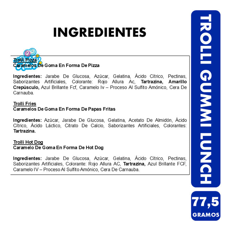 Gomitas Trolli Con Forma De Comida - Lunch Bag (bolsa 7 Uni)