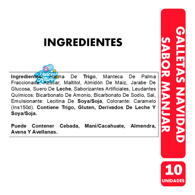 Galletas Navidad Sabor Manjar De Arcor - (pack De 10 Uni)