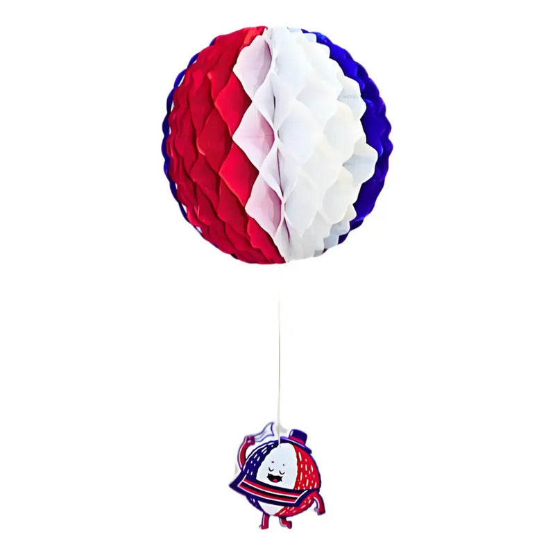 Decoración Esfera Colgante Especial Fiestas Patrias Rojo Azul Y Blanco Esfera Colgante
