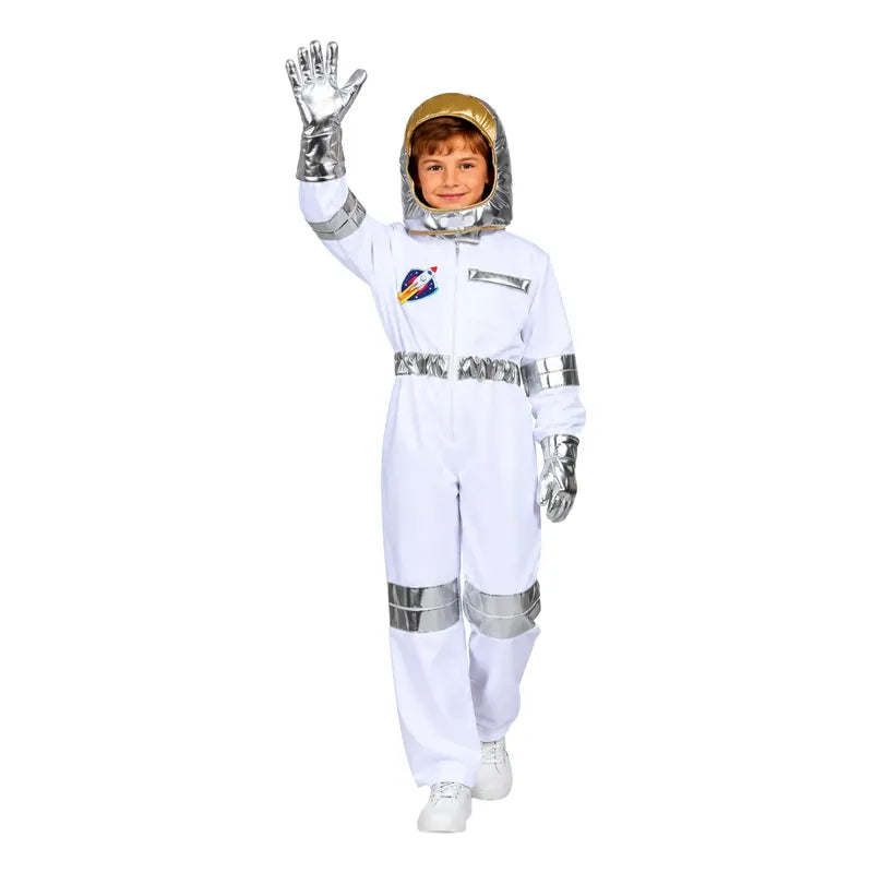 Disfraz De Astronauta Infantil Incluye Casco Y Guantes Blanco 13-14