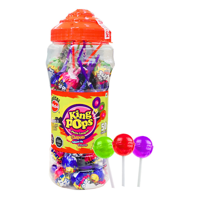 Coyacs King Pops Pinta Lengua De Mabú (pote Con 50 Coyacs)