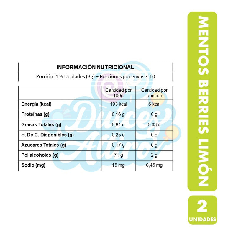 Mentos Pure Fresh Sabor Berries Limón (pack Con 2 Unidades)